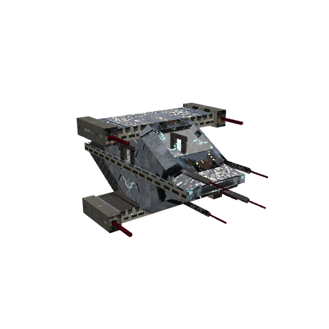 Space Pirate Ship, voxel model preview