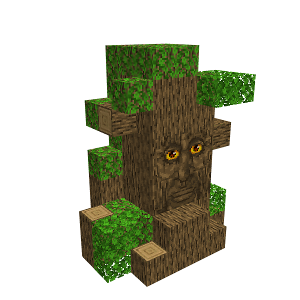 Old mystical tree face, voxel model preview