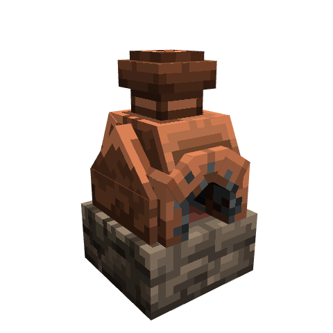 Medieval Stone Furnace, voxel model preview