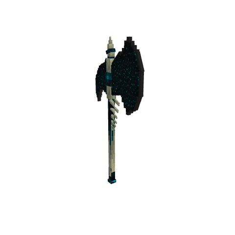 Sculk Axe, voxel model preview