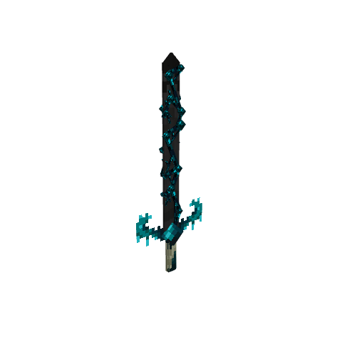Sculk Greatsword, voxel model preview