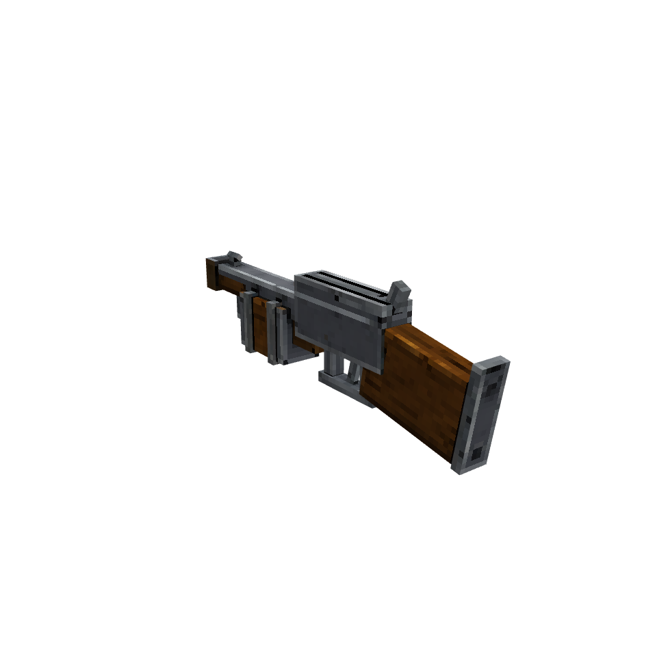 Pump action shotgun, voxel model preview