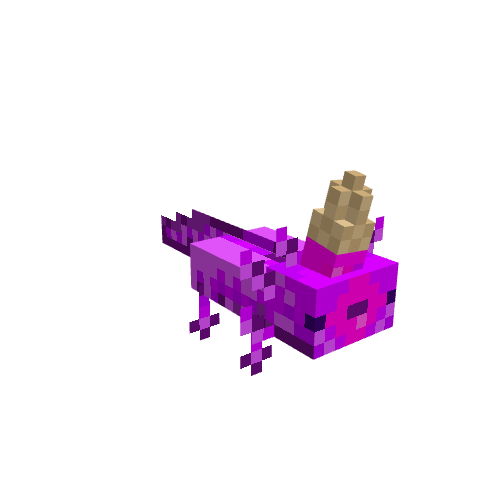 ice-cream axolotl, voxel model preview