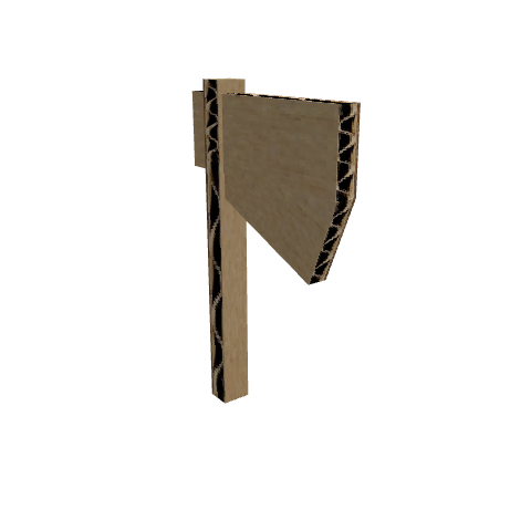 Cardboard Axe, voxel model preview