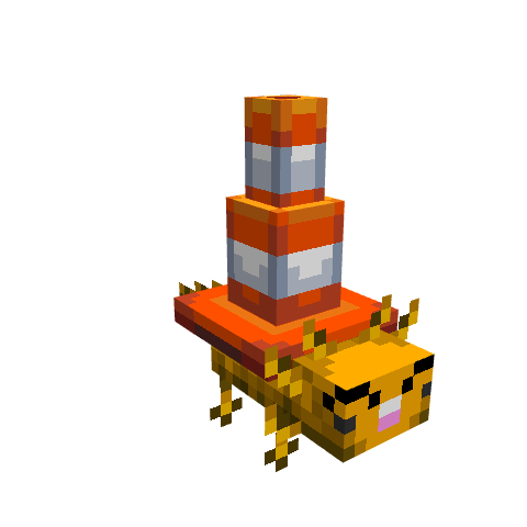 Construction Axolotl, voxel model preview
