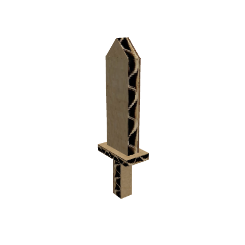 Cardboard Sword, voxel model preview