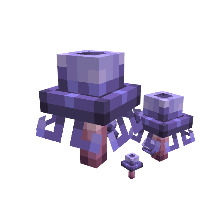 Purple Mushroom, voxel model preview