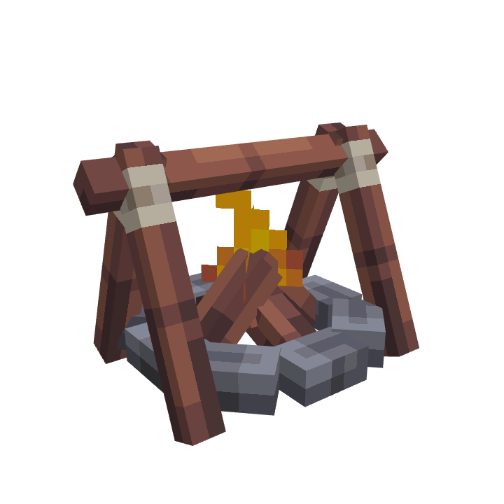 Camping Campfire, voxel model preview