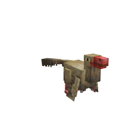 prehistoric bird dinosaur, voxel model preview