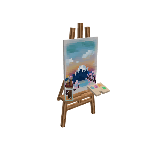 cherry blossom and fuji, voxel model preview