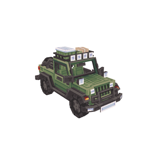 pickup truck, voxel model preview