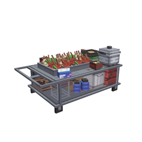 mobile stall, voxel model preview