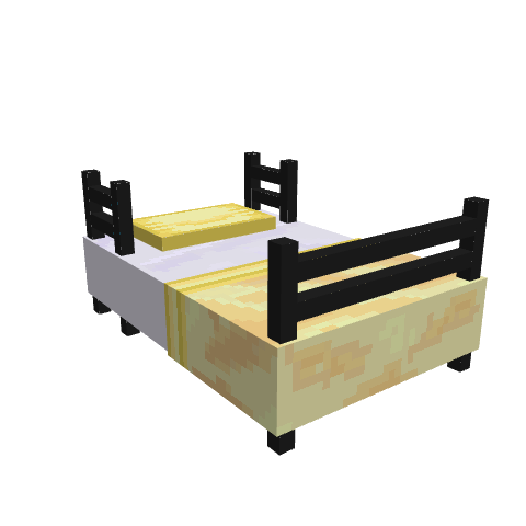 Yellow bed, voxel model preview