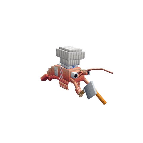 Chef Prawn, voxel model preview