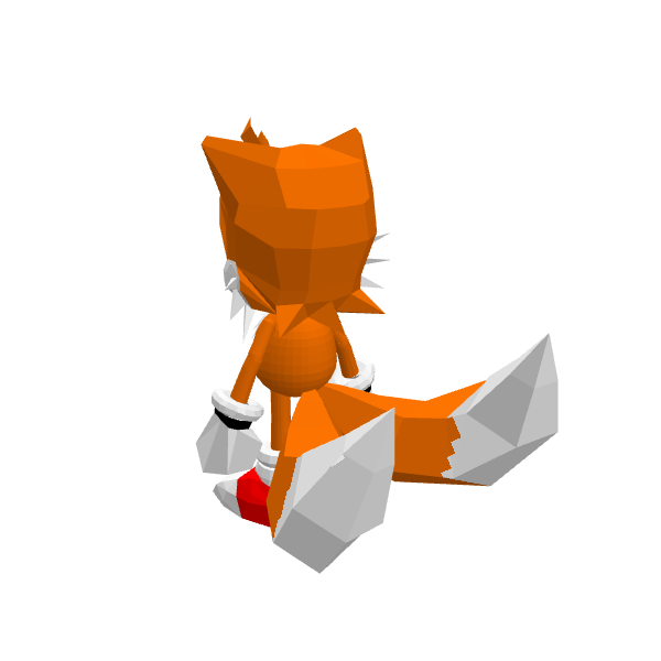 tails the fox, voxel model preview