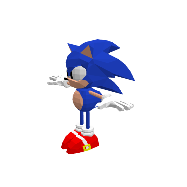 sonic the hedgehog, voxel model preview