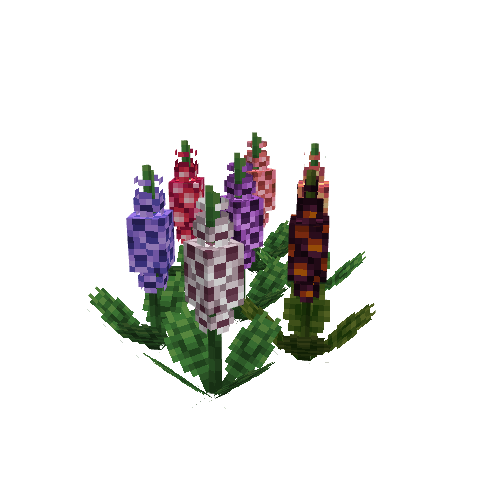 Foxgloves, voxel model preview