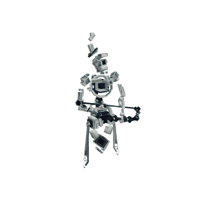 Ancient Rune Archer, voxel model preview