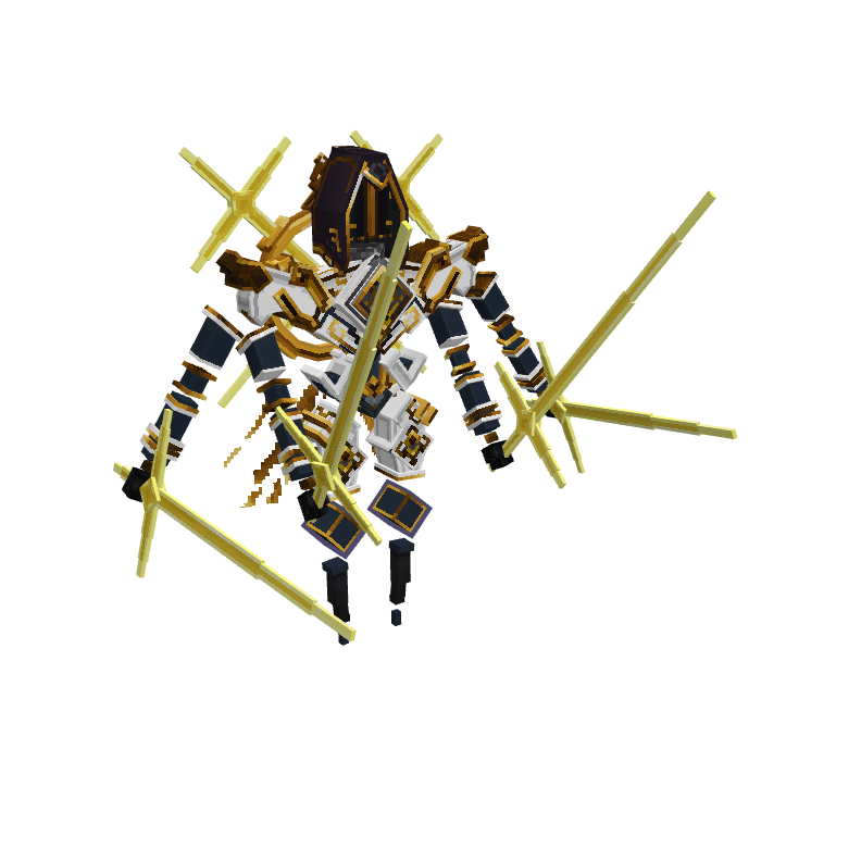 Four-Armed Sword Boss, voxel model preview