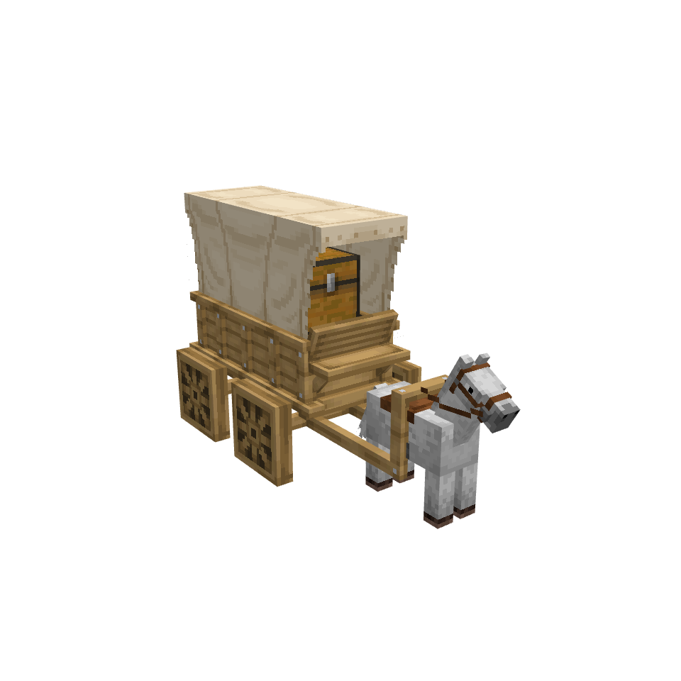 Horse Carriage, voxel model preview