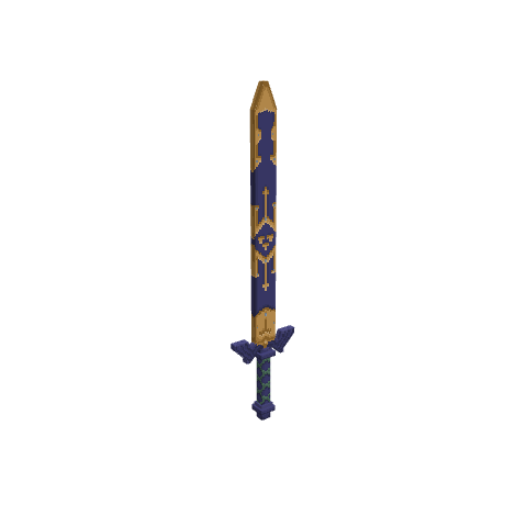 Master Sword Scabbard (128x), voxel model preview