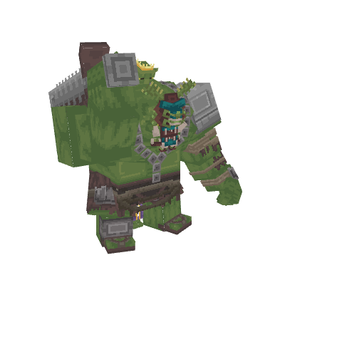 Boss Tiki Attack Animations, voxel model preview